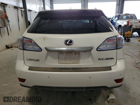 2010 Lexus RX 450h with VIN JTJBC1BAXA2401134, listed as a Copart auction lot 54424195 with 124,077 mi miles and Salvage Title. Bid and sale history available at DreamBid. Image 6.
