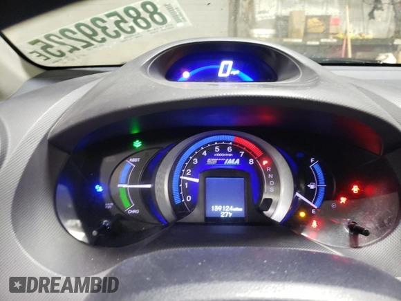 2010 Honda Insight EX with VIN JHMZE2H73AS026375, listed as a Copart auction lot 88539225 with 139,124 mi miles and Salvage Title. Bid and sale history available at DreamBid. Image 9.