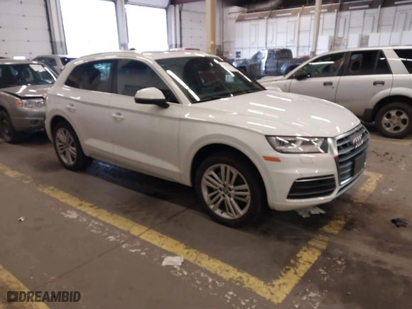 2019 Audi Q5 Premium Plus with VIN WA1BNAFY1K2123370, listed as a IAAI auction lot 41691786 with 56,801 mi miles. Bid and sale history available at carsss.com. Image 1.
