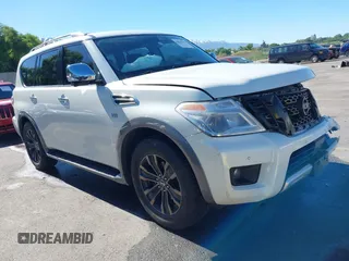 2018 Nissan Armada Platinum with VIN JN8AY2NE7J9730759, listed as a IAAI auction lot 39541925 with 83,001 mi miles. Bid and sale history available at carsss.com. Image 1.
