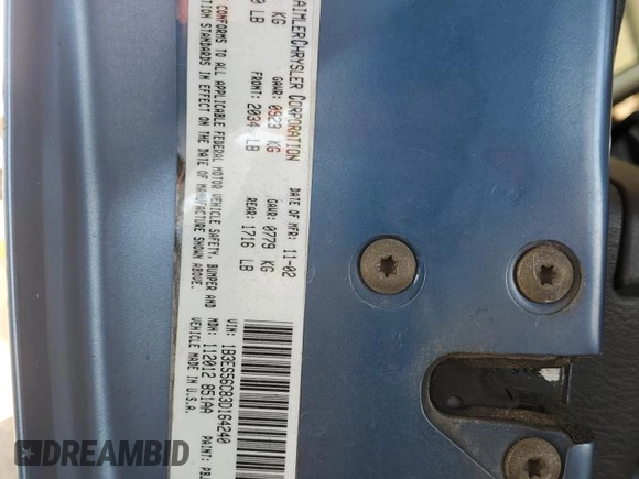 2003 Dodge Neon SXT with VIN 1B3ES56C83D164240, listed as a Copart auction lot 51694645 with 169,504 mi miles and Salvage Title. Bid and sale history available at carsss.com. Image 12.