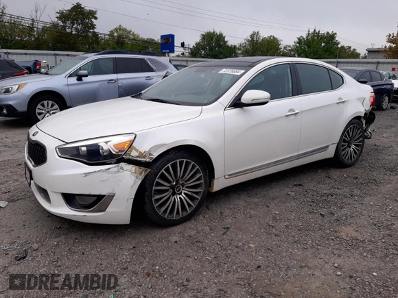 2015 Kia Cadenza Premium with VIN KNALN4D78F5179698, listed as a Copart auction lot 72376684 with 100,944 mi miles and Salvage Title. Bid and sale history available at carsss.com. Image 1.
