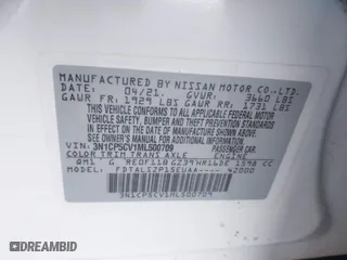 2021 Nissan Kicks SV with VIN 3N1CP5CV1ML500709, listed as a IAAI auction lot 41377716 with NaN miles. Bid and sale history available at carsss.com. Image 9.