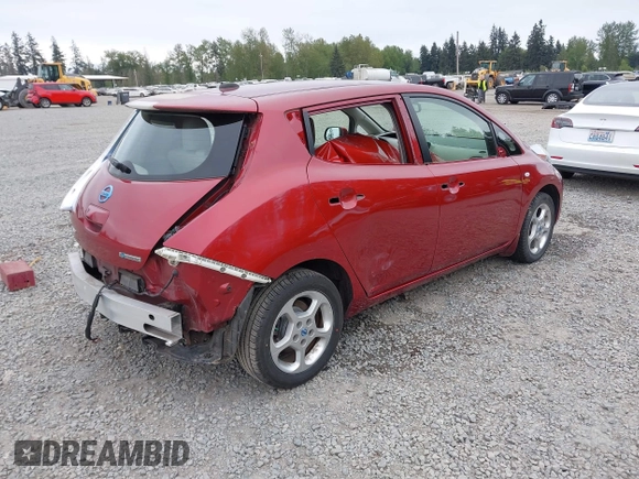 2012 Nissan LEAF SL with VIN JN1AZ0CP7CT026409, listed as a IAAI auction lot 42127666 with 55,306 mi miles and . Bid and sale history available at DreamBid. Image 4.