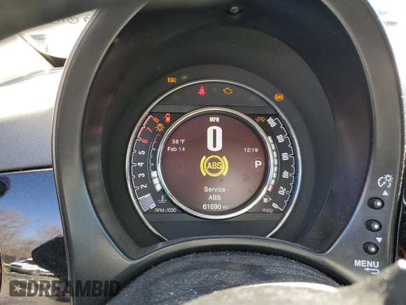 2017 FIAT 500 Pop with VIN 3C3CFFKR2HT514199, listed as a Copart auction lot 45029195 with 61,690 mi miles and Salvage Title. Bid and sale history available at carsss.com. Image 9.