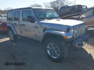 2019 Jeep Wrangler Unlimited Sahara with VIN 1C4HJXEN6KW585499, listed as a IAAI auction lot 41773120 with 61,241 mi miles and . Bid and sale history available at DreamBid. Image 1.