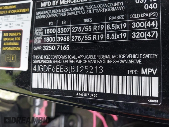 2018 Mercedes-Benz GLS 450 с VIN 4JGDF6EE3JB125213, выставлен на аукционе IAAI как лот 41609572 с пробегом 93 239 миль миль и . История ставок и продаж доступна на DreamBid. Изображение 9.