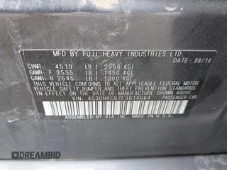 2015 Subaru Legacy Premium with VIN 4S3BNAC67F3014064, listed as a IAAI auction lot 42520793 with 135,719 mi miles and . Bid and sale history available at DreamBid. Image 9.