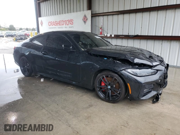 2022 BMW 4 Series 430i z VIN WBA53AP08NCJ06319, wystawiony jako Copart lot #73209604 z przebiegiem Nie podano mil oraz Szkoda całkowita • Salvage title. Historia ofert i sprzedaży dostępna na DreamBid. Obrazek 4.