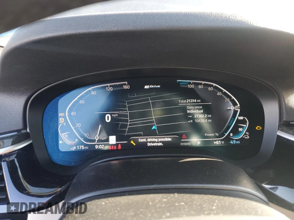 2022 BMW 5 Series 530e with VIN WBA13AG08NCL01996, listed as a Copart auction lot 89193865 with 21,314 mi miles and Salvage title. Bid and sale history available at DreamBid. Image 9.