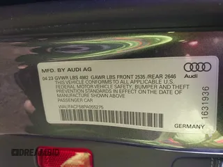 2023 Audi A5 Sportback S line Premium Plus with VIN WAUFACF58PA055275, listed as a IAAI auction lot 41309563 with 1 mi miles. Bid and sale history available at carsss.com. Image 9.