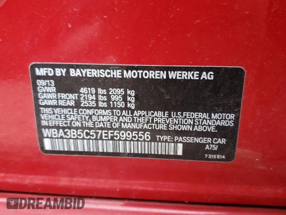 2014 BMW 3 Series 328i xDrive with VIN WBA3B5C57EF599556, listed as a Copart auction lot 82405724 with 91,665 mi miles and Salvage Title. Bid and sale history available at carsss.com. Image 12.