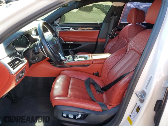 2018 BMW 7 Series 750i with VIN WBA7F0C53JGM23021, listed as a Copart auction lot 38758303 with 0 mi miles. Bid and sale history available at carsss.com. Image 7.
