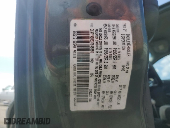 2003 Chrysler PT Cruiser z VIN 3C4FY48B83T648886, wystawiony jako Copart lot #65333525 z przebiegiem 152 748 mil mil oraz Szkoda całkowita • Salvage title. Historia ofert i sprzedaży dostępna na DreamBid. Obrazek 12.