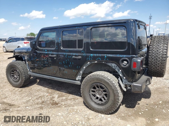 2023 Jeep Wrangler Willys with VIN 1C4HJXDG6PW663824, listed as a Copart auction lot 57761905 with 15,040 mi miles and Salvage title. Bid and sale history available at DreamBid. Image 2.