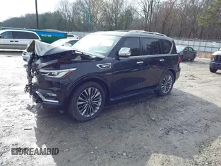 2021 Infiniti QX80 SENSORY with VIN JN8AZ2BE7M9271822, listed as a IAAI auction lot 41572764 with 84,502 mi miles. Bid and sale history available at carsss.com. Image 17.