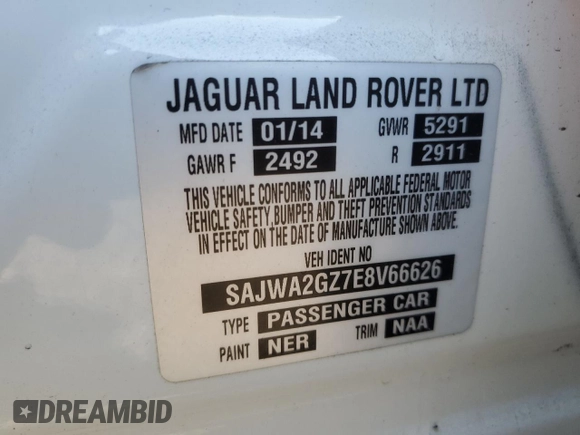 2014 Jaguar XJ with VIN SAJWA2GZ7E8V66626, listed as a Copart auction lot 78824254 with 132,720 mi miles and Salvage Title. Bid and sale history available at carsss.com. Image 13.