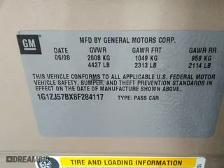 2008 Chevrolet Malibu LT w/2LT with VIN 1G1ZJ57BX8F284117, listed as a IAAI auction lot 41927704 with 170,692 mi miles. Bid and sale history available at carsss.com. Image 9.