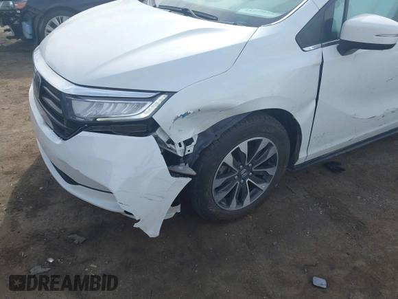 2022 Honda Odyssey EX-L with VIN 5FNRL6H7XNB043658, listed as a IAAI auction lot 41800437 with 45,245 mi miles and . Bid and sale history available at DreamBid. Image 6.