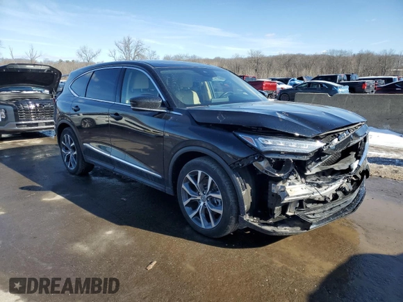 2023 Acura MDX w/Technology Package with VIN 5J8YE1H45PL035564, listed as a Copart auction lot 43819415 with 16,166 mi miles and Salvage Title. Bid and sale history available at carsss.com. Image 4.