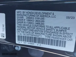 2023 Acura TLX Type S with VIN 19UUB7F06PA002711, listed as a IAAI auction lot 41641648 with 1 mi miles. Bid and sale history available at carsss.com. Image 9.