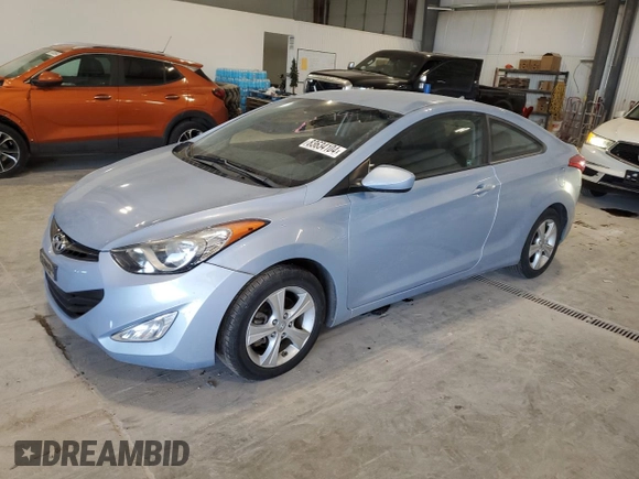 2013 Hyundai Elantra Coupe GS with VIN KMHDH6AE7DU006055, listed as a Copart auction lot 83634104 with 75,134 mi miles and Clean Title. Bid and sale history available at carsss.com. Image 1.