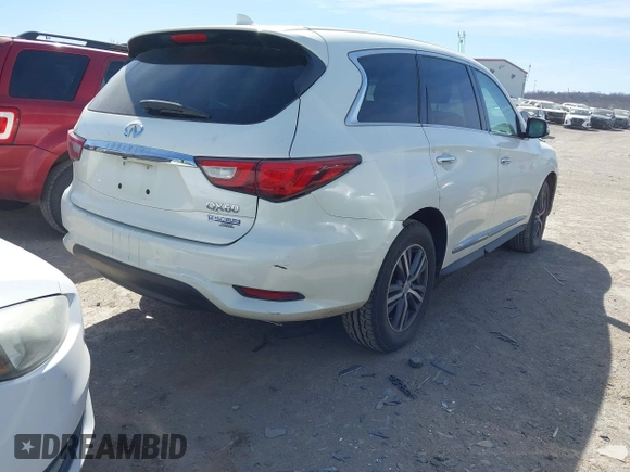2016 Infiniti QX60 with VIN 5N1AL0MM6GC520846, listed as a IAAI auction lot 41795826 with 81,190 mi miles and . Bid and sale history available at DreamBid. Image 4.