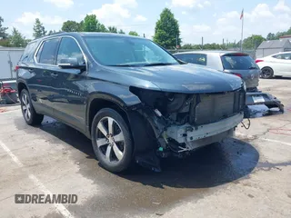 2019 Chevrolet Traverse LT z VIN 1GNERHKW8KJ205680, wystawiony jako IAAI lot #42430315 z przebiegiem 118 061 mil mil oraz . Historia ofert i sprzedaży dostępna na DreamBid. Obrazek 1.