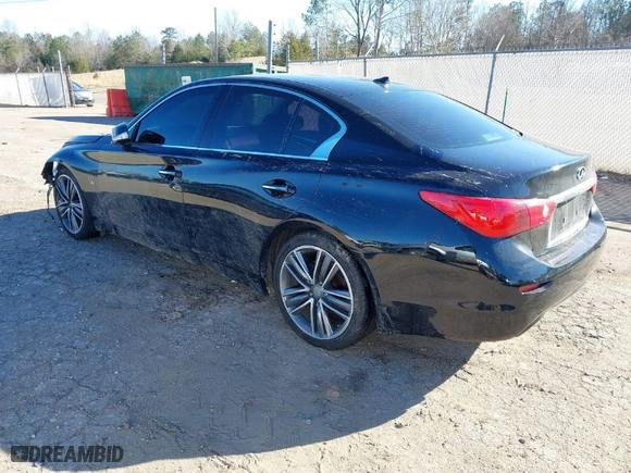 2014 Infiniti Q50 Premium with VIN JN1BV7AP8EM670414, listed as a IAAI auction lot 41387024 with 128381 miles. Bid and sale history available at carsss.com. Image 3.