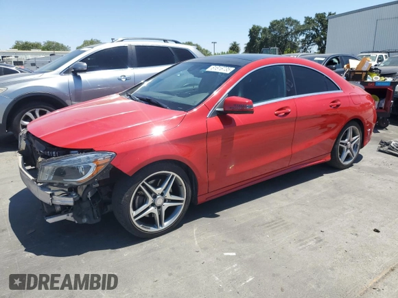 2014 Mercedes-Benz CLA 250 with VIN WDDSJ4EB1EN093666, listed as a Copart auction lot 61816735 with 134,771 mi miles and Salvage title. Bid and sale history available at DreamBid. Image 1.