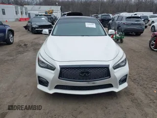 2016 Infiniti Q50 3.0t Red Sport 400 with VIN JN1FV7AR5GM450606, listed as a IAAI auction lot 41614906 with 108,187 mi miles. Bid and sale history available at carsss.com. Image 12.