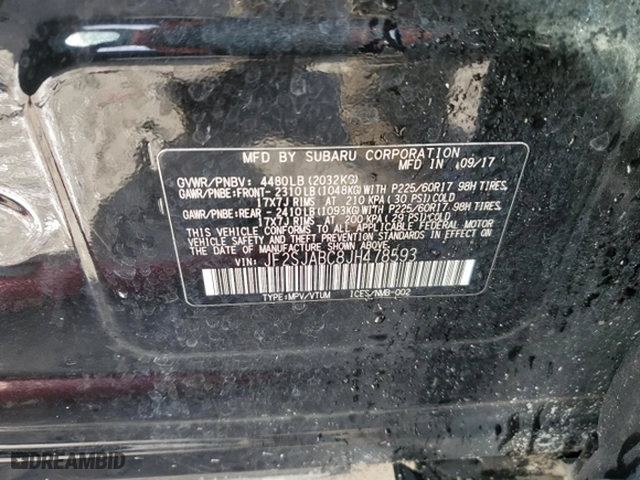 2018 Subaru Forester with VIN JF2SJABC8JH478593, listed as a Copart auction lot 50387435 with 95,960 mi miles and Clean Title. Bid and sale history available at carsss.com. Image 14.