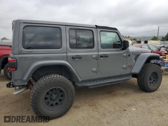 2019 Jeep Wrangler Unlimited Rubicon with VIN 1C4HJXFG6KW661609, listed as a Copart auction lot 55527005 with 25,302 mi miles and Salvage title. Bid and sale history available at DreamBid. Image 3.