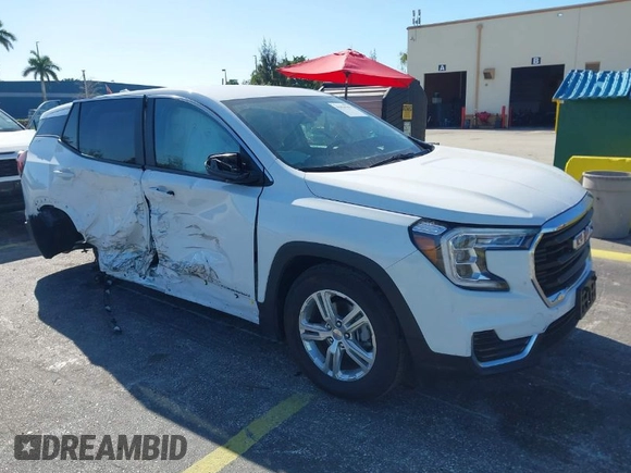 2024 GMC Terrain SLE with VIN 3GKALMEG1RL347950, listed as a IAAI auction lot 41834707 with 14,436 mi miles. Bid and sale history available at carsss.com. Image 1.