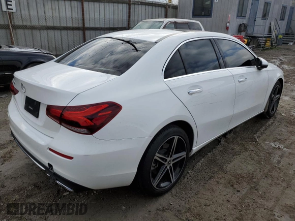 2021 Mercedes-Benz A 220 with VIN W1K3G4EB2MJ290158, listed as a Copart auction lot 44759935 with 57,782 mi miles and Salvage Title. Bid and sale history available at DreamBid. Image 3.