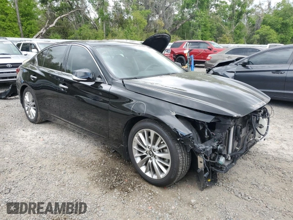 2021 Infiniti Q50 3.0t LUXE with VIN JN1EV7BP7MM706717, listed as a Copart auction lot 49763375 with 47,547 mi miles and Non Repairable. Bid and sale history available at carsss.com. Image 4.