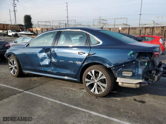2020 Volkswagen Passat 2.0T SEL with VIN 1VWCA7A31LC013691, listed as a Copart auction lot 43266825 with 44,561 mi miles and Salvage Title. Bid and sale history available at carsss.com. Image 2.