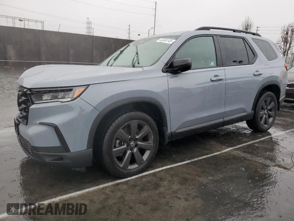 2023 Honda Pilot Sport with VIN 5FNYG2H38PB012787, listed as a Copart auction lot 44404145 with 25,026 mi miles and Salvage Title. Bid and sale history available at carsss.com. Image 1.