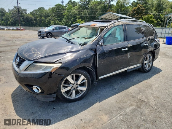 2014 Nissan Pathfinder Platinum with VIN 5N1AR2MN6EC626276, listed as a Copart auction lot 62007155 with Not provided miles and Salvage title. Bid and sale history available at DreamBid. Image 1.