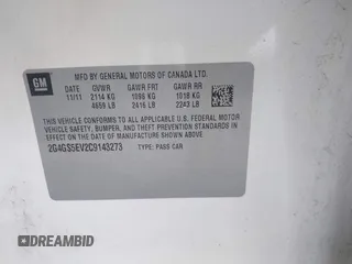 2012 Buick Regal Turbo Premium 1 with VIN 2G4GS5EV2C9143273, listed as a IAAI auction lot 42681584 with 128,461 mi miles and . Bid and sale history available at DreamBid. Image 9.