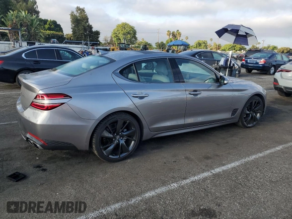 2023 Genesis G70 2.0T with VIN KMTG34TA0PU120788, listed as a Copart auction lot 68816274 with 9,481 mi miles and Salvage Title. Bid and sale history available at DreamBid. Image 3.