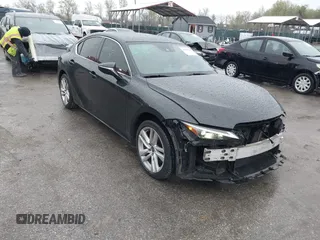 2021 Lexus IS 300 with VIN JTHC81F29M5043571, listed as a IAAI auction lot 41981102 with 37,628 mi miles and . Bid and sale history available at DreamBid. Image 1.