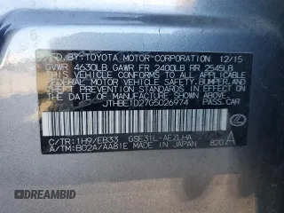 2016 Lexus IS 350 with VIN JTHBE1D27G5026974, listed as a Copart auction lot 50583985 with 105,843 mi miles and Salvage title. Bid and sale history available at DreamBid. Image 14.
