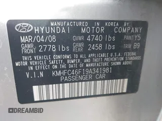 2009 Hyundai Azera Limited with VIN KMHFC46F19A341981, listed as a IAAI auction lot 41714918 with 148,425 mi miles and . Bid and sale history available at DreamBid. Image 9.