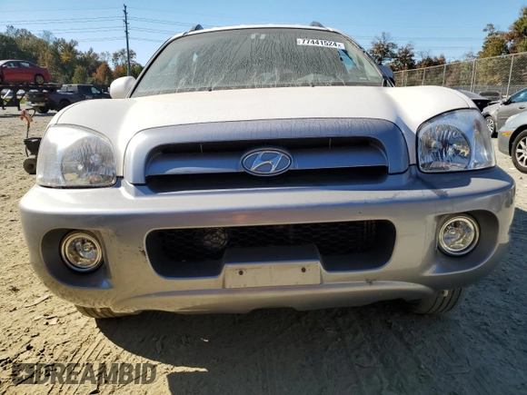 2005 Hyundai Santa Fe GLS with VIN KM8SC73D85U921384, listed as a Copart auction lot 77441524 with 33,254 mi miles and Salvage Title. Bid and sale history available at carsss.com. Image 5.