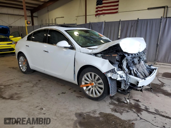2012 Buick Regal Turbo Premium 1 with VIN 2G4GS5EV3C9215498, listed as a Copart auction lot 55555485 with 159,870 mi miles and Salvage title. Bid and sale history available at DreamBid. Image 4.