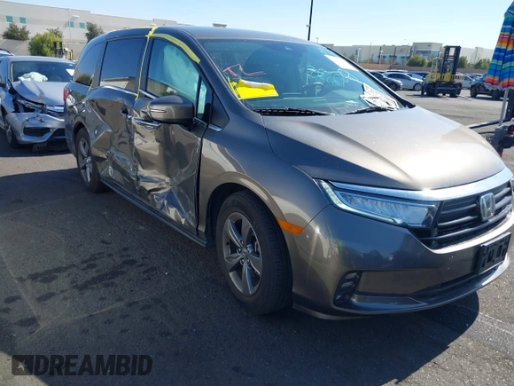 2022 Honda Odyssey EX with VIN 5FNRL6H51NB003886, listed as a IAAI auction lot 41542525 with 68,031 mi miles and . Bid and sale history available at DreamBid. Image 6.