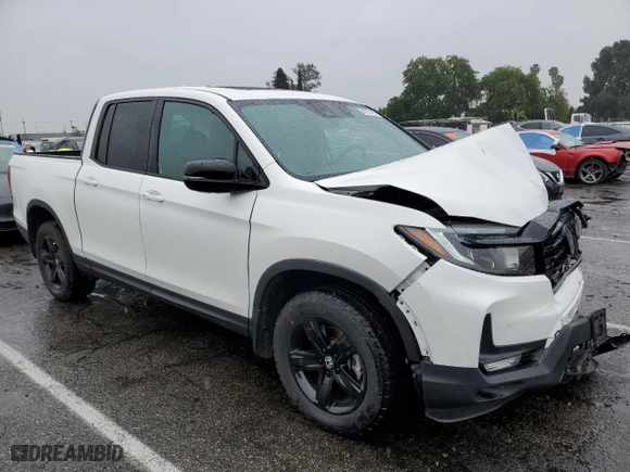 2023 Honda Ridgeline Black Edition with VIN 5FPYK3F85PB055204, listed as a Copart auction lot 47573185 with 7,062 mi miles and Salvage Title. Bid and sale history available at carsss.com. Image 4.