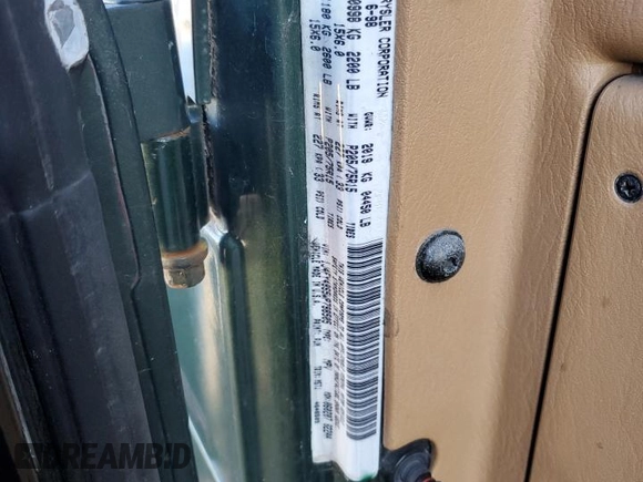 1998 Jeep Wrangler Sahara z VIN 1J4FY49S5WP798505, wystawiony jako Copart lot #88394465 z przebiegiem Nie podano mil oraz Szkoda całkowita • Salvage title. Historia ofert i sprzedaży dostępna na DreamBid. Obrazek 12.