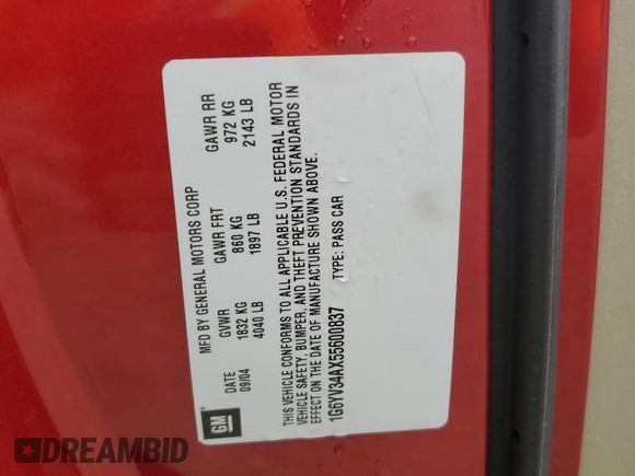 2005 Cadillac XLR z VIN 1G6YV34AX55600837, wystawiony jako Copart lot #75055604 z przebiegiem Nie podano mil oraz Szkoda całkowita • Salvage title. Historia ofert i sprzedaży dostępna na DreamBid. Obrazek 13.